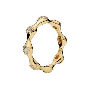 PANDORA 18K Over Silver CZ Ring